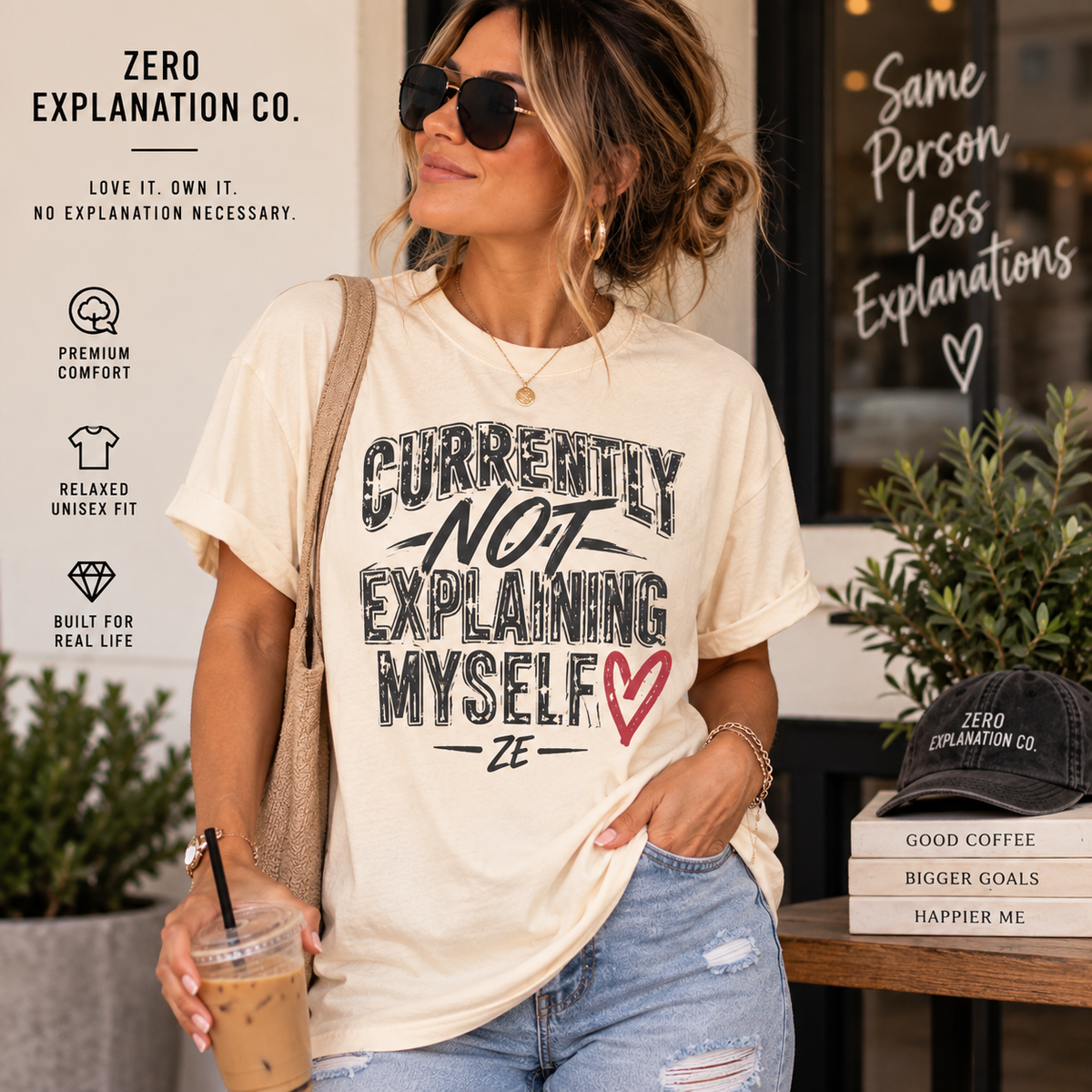 Currently Not Explaining Myself. Heart Graphic Tee
